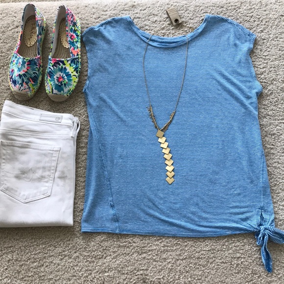 LOFT Tops - LOFT Striped Side Tie Tee